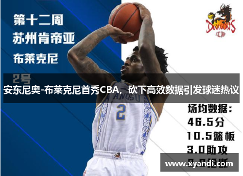 安东尼奥-布莱克尼首秀CBA，砍下高效数据引发球迷热议